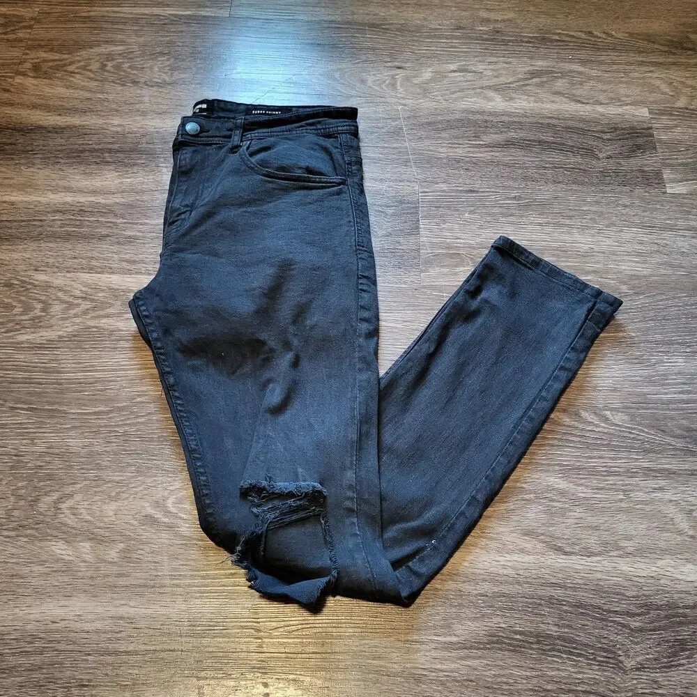 Cotton On Black Super Skinny Jean Pants, Men's Size 32x32